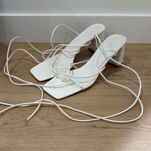 Billini Issa White Block Heel